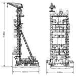 baikonour D1 proton dessin pad tower.jpg (159478 octets)